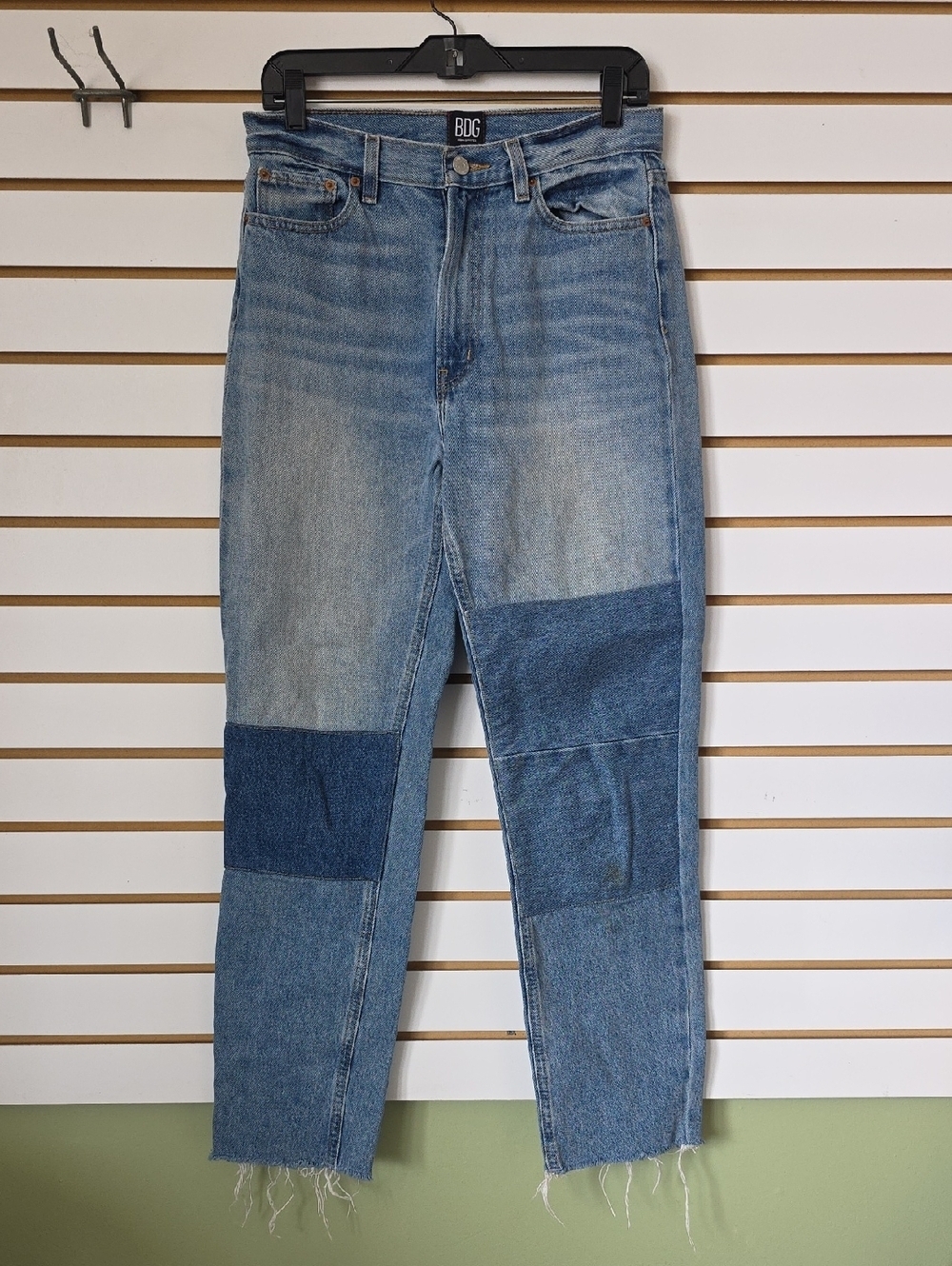 Urban Outfitters BDG Two-Tone Light & Dark Blue Straight Leg Jeans 28